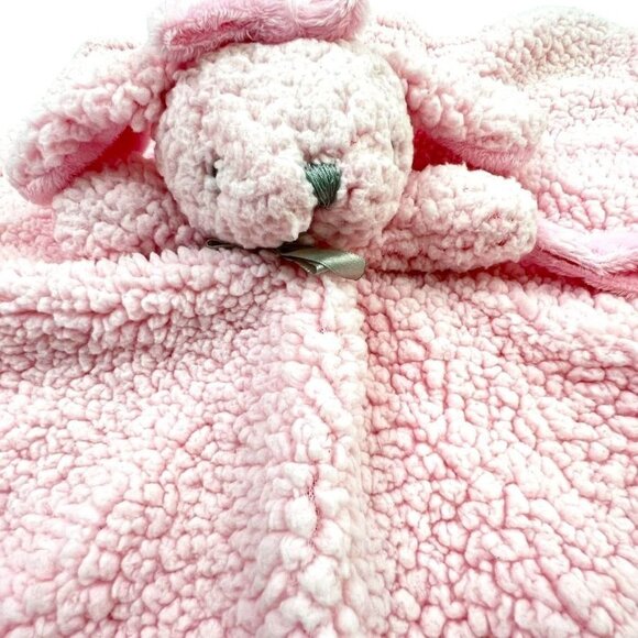 Blanket & Beyond Lovey Security Blanket Pink Sherpa Plush Pacifier Holder Baby - Picture 2 of 8
